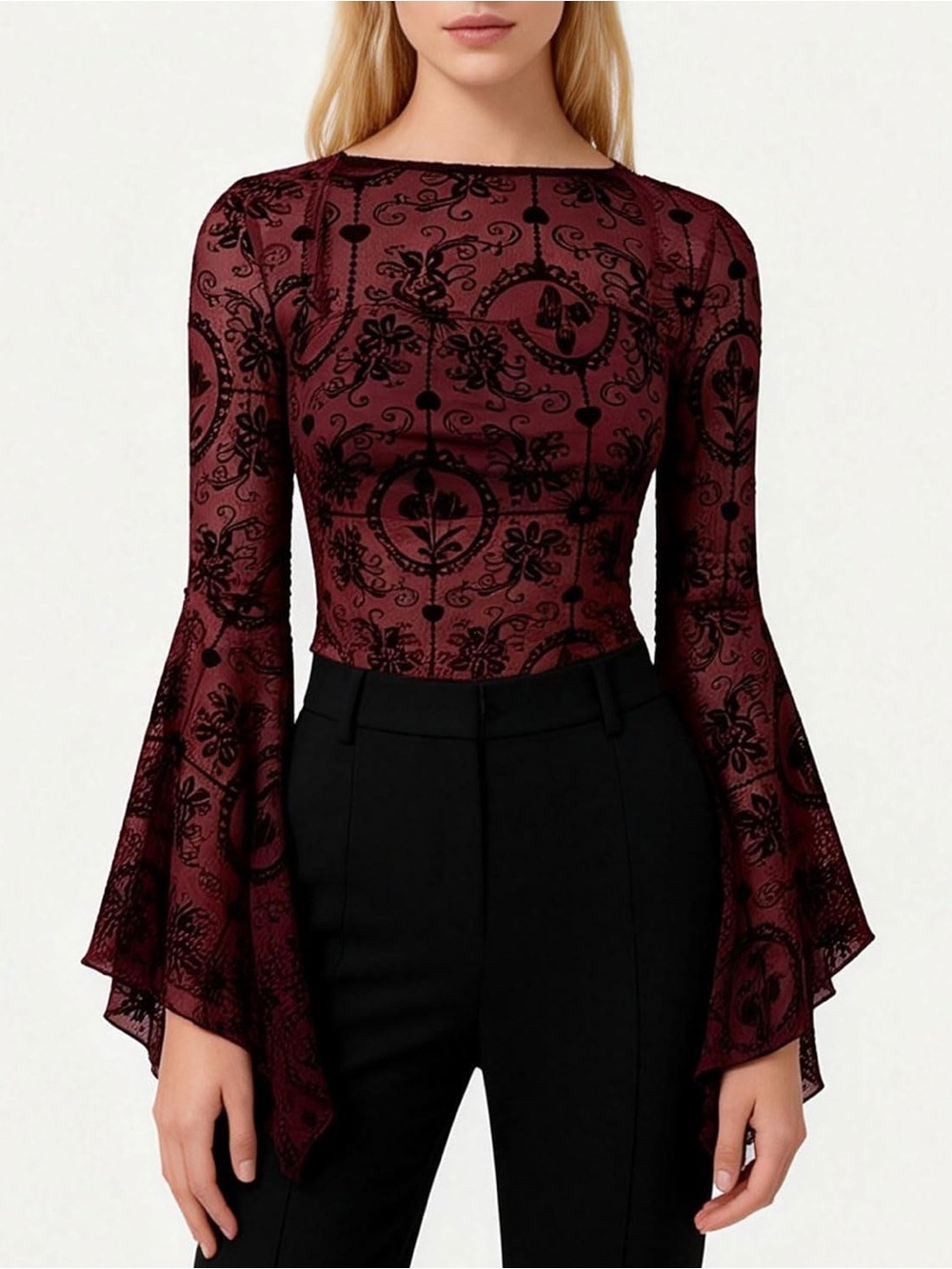 Bell Sleeve Crop Top